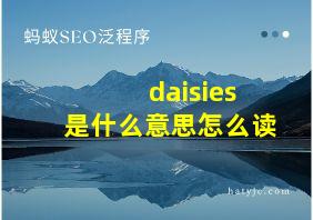 daisies是什么意思怎么读