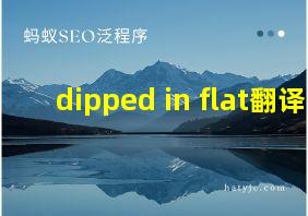 dipped in flat翻译