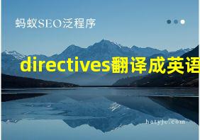 directives翻译成英语