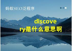 discovery是什么意思啊