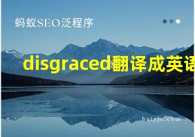 disgraced翻译成英语