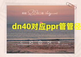 dn40对应ppr管管径