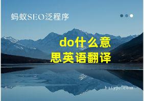 do什么意思英语翻译