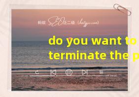 do you want to terminate the process翻译