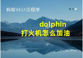 dolphin打火机怎么加油