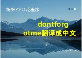 dontforgotme翻译成中文