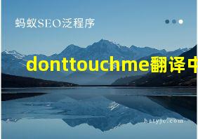 donttouchme翻译中文