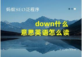 down什么意思英语怎么读