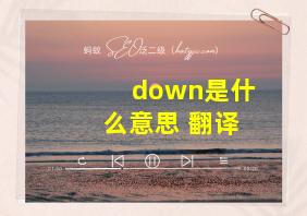 down是什么意思 翻译