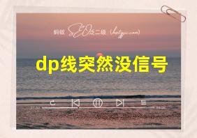 dp线突然没信号