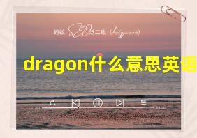 dragon什么意思英语