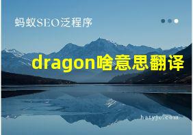 dragon啥意思翻译