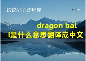 dragon ball是什么意思翻译成中文