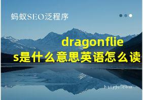 dragonflies是什么意思英语怎么读