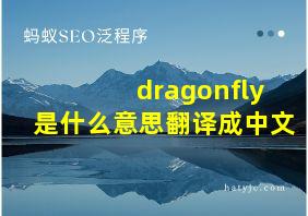 dragonfly是什么意思翻译成中文