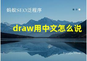 draw用中文怎么说