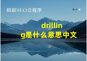 drilling是什么意思中文