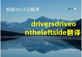 driversdriveontheleftside翻译