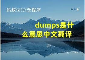 dumps是什么意思中文翻译