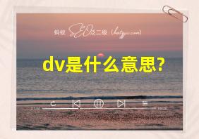 dv是什么意思?