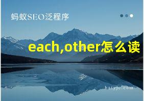 each,other怎么读