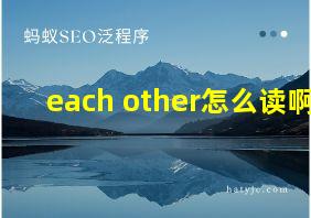 each other怎么读啊