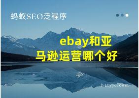 ebay和亚马逊运营哪个好