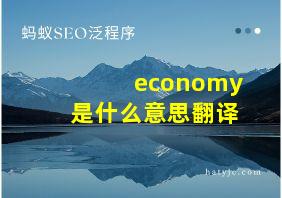 economy是什么意思翻译