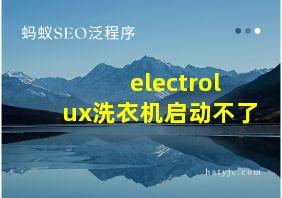 electrolux洗衣机启动不了