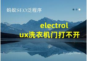 electrolux洗衣机门打不开