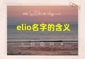 elio名字的含义