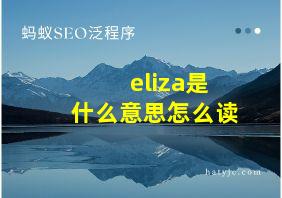 eliza是什么意思怎么读