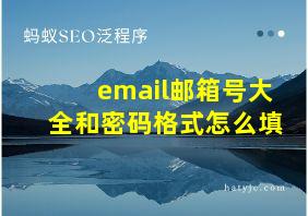 email邮箱号大全和密码格式怎么填