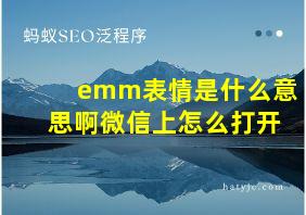 emm表情是什么意思啊微信上怎么打开