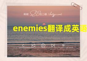 enemies翻译成英语