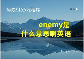 enemy是什么意思啊英语