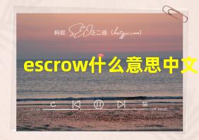 escrow什么意思中文