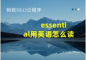 essential用英语怎么读