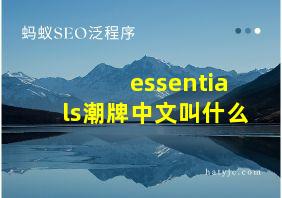 essentials潮牌中文叫什么