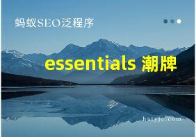 essentials 潮牌