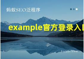 example官方登录入口