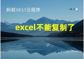 excel不能复制了