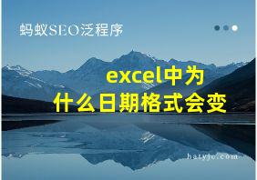 excel中为什么日期格式会变