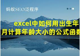 excel中如何用出生年月计算年龄大小的公式函数