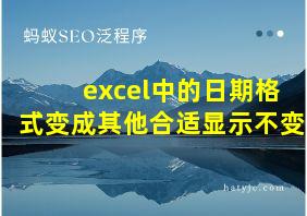 excel中的日期格式变成其他合适显示不变