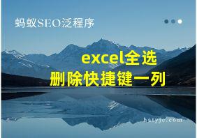 excel全选删除快捷键一列