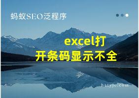 excel打开条码显示不全