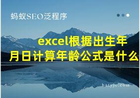 excel根据出生年月日计算年龄公式是什么