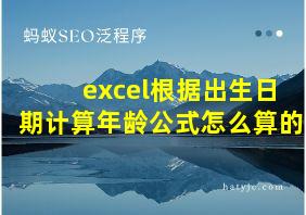 excel根据出生日期计算年龄公式怎么算的