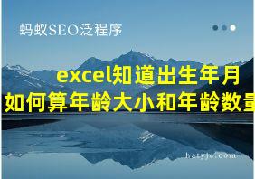 excel知道出生年月如何算年龄大小和年龄数量